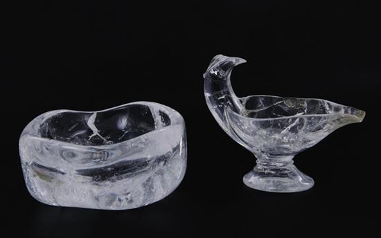 Appraisal: Italian rock crystal bowl and gravy boat by Nardi bowl