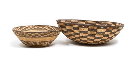 Appraisal: Sale Lot Two Apache Basket Bowls Height x diameter inches