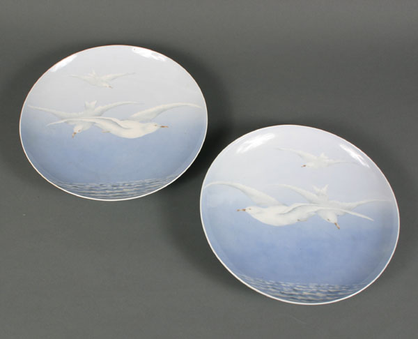 Appraisal: Pair German Altwasser hand portrait porcelain chargers each with three