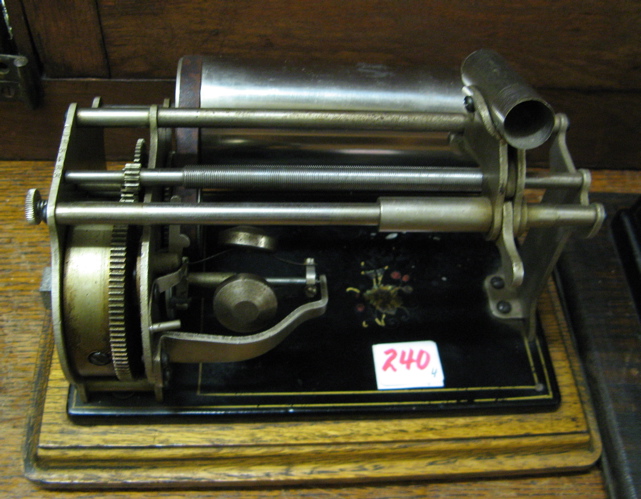 Appraisal: FOUR SMALL CYLINDER PHONOGRAPHS two Edison Gem model B c