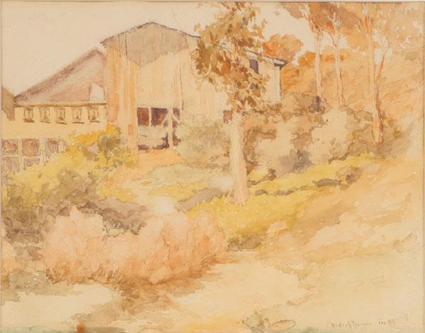 Appraisal: Charles Hoxsey Robinson American - home landscape watercolor x signed