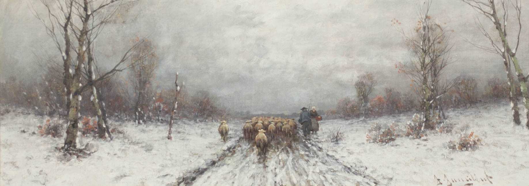 Appraisal: JOHANN JUNGBLUT OIL ON CANVAS Germany - Winter road with