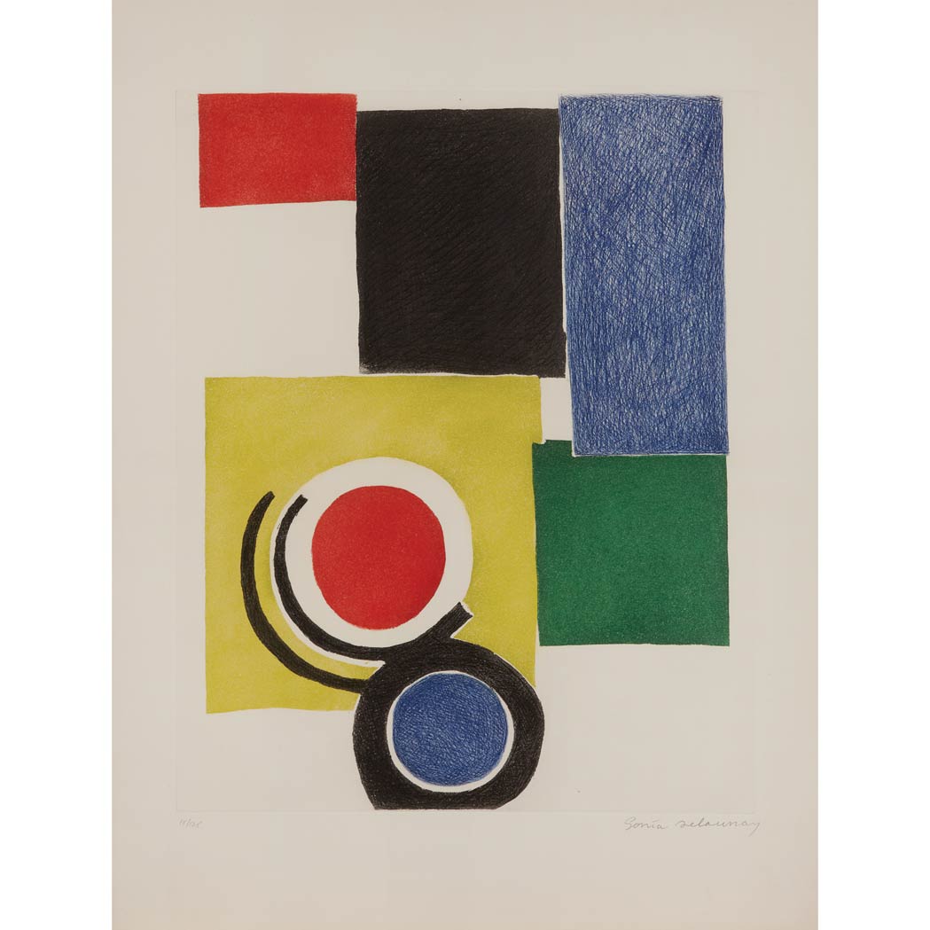 Appraisal: Sonia Delaunay COMPOSITION Color etching and aquatint circa signed in