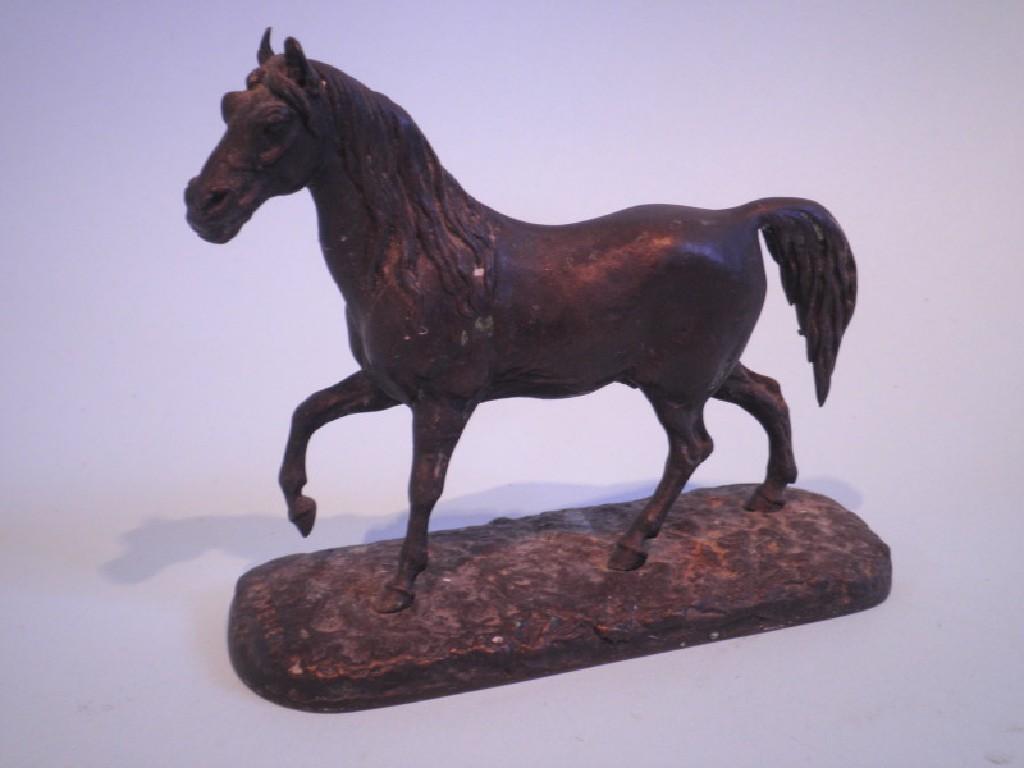 Appraisal: After P J Mene A bronze horse on a rectangular