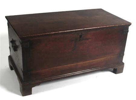 Appraisal: An adapted late th century oak blanket chest the moulded