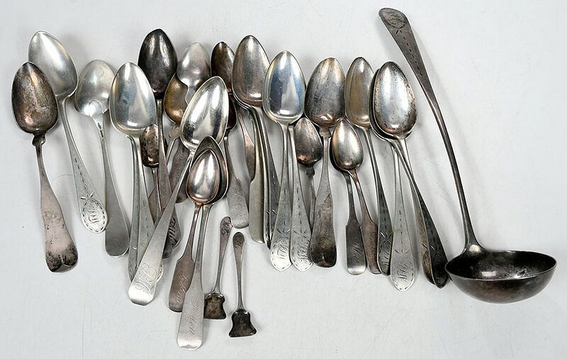 Appraisal: Sterling Pieces and Coin Silver Flatware including a set of