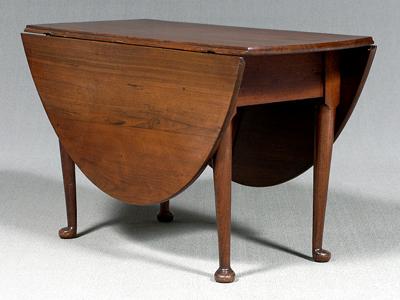 Appraisal: Rare North Carolina Moravian table walnut throughout oval top and