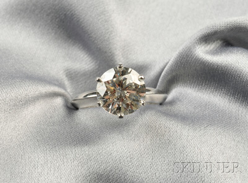 Appraisal: Platinum and Diamond Solitaire Tiffany Co set with a round