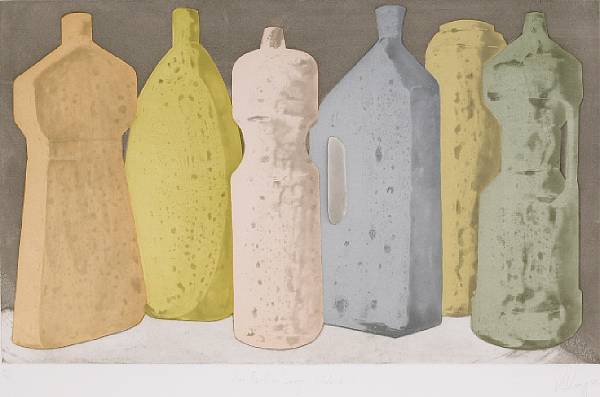 Appraisal: Tony Cragg British born Six Bottles Large State II Aquatint