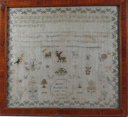 Appraisal: Three th century samplers comprising a verse sampler decorated with