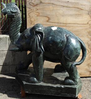 Appraisal: Standing elephant sculpture in the Chinese taste Standing elephant sculpture