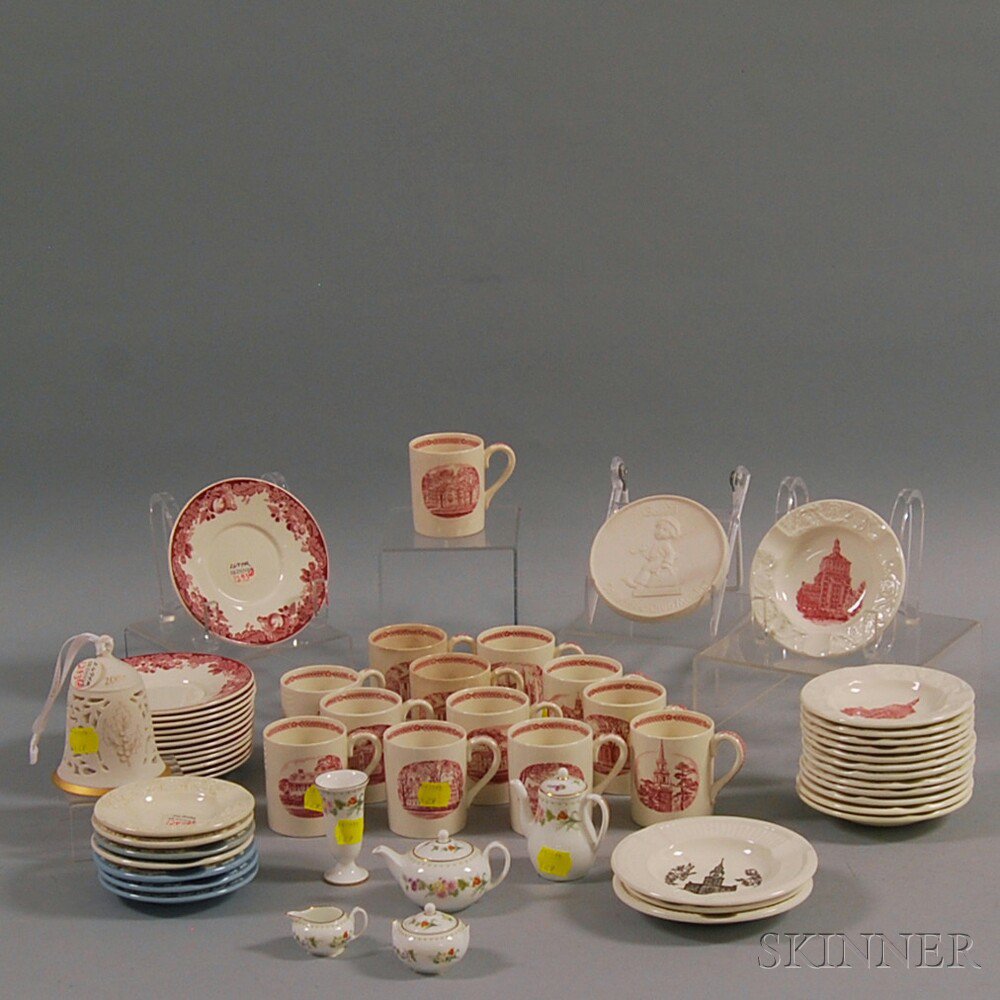 Appraisal: Large Group of Mostly Wedgwood Porcelain including thirteen red transfer-printed