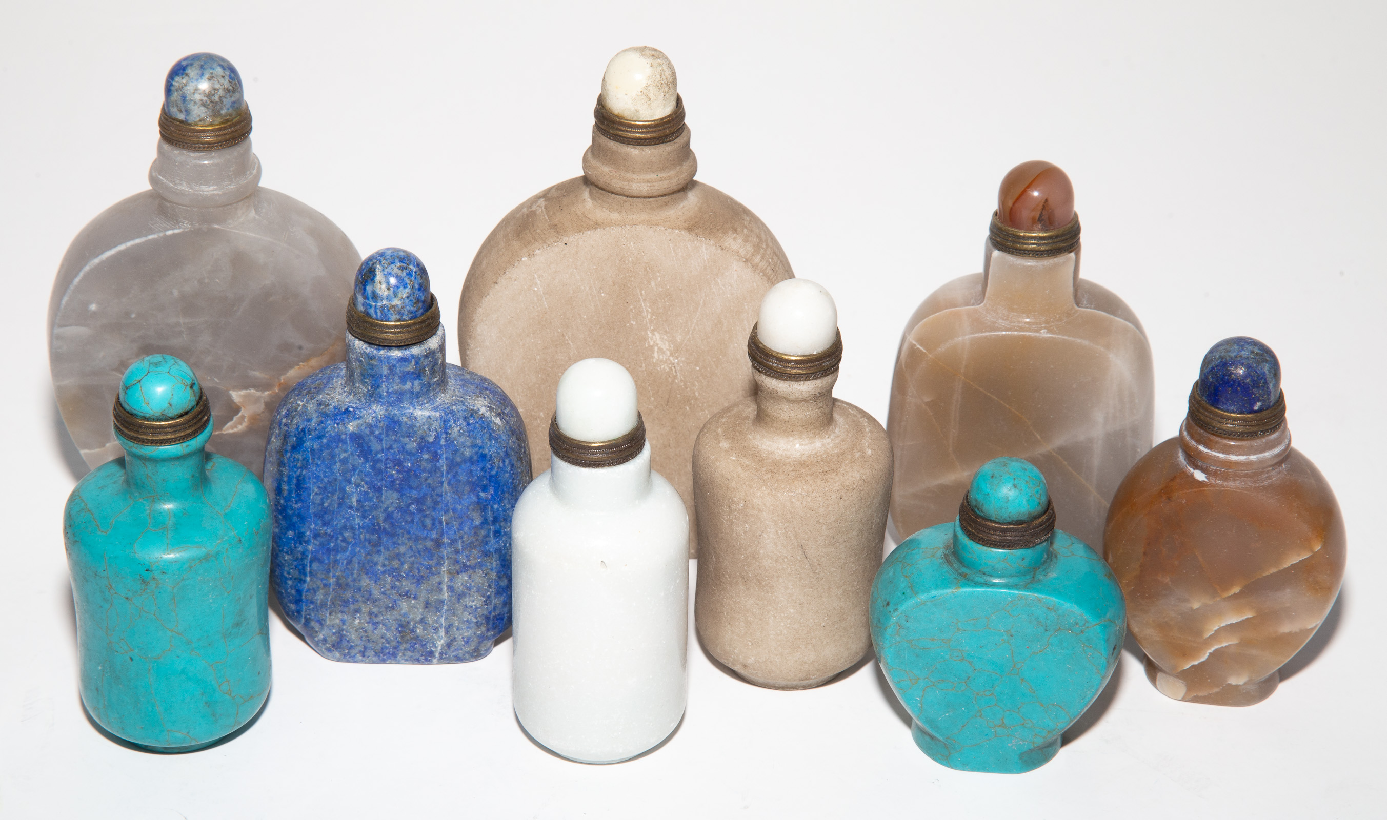 Appraisal: GROUP OF CHINESE STONE SNUFF BOTTLES th century