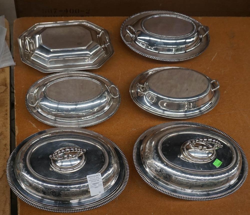 Appraisal: SIX SILVERPLATE COVERED VEGETABLE DISHESSix Silverplate Covered Vegetable Dishes