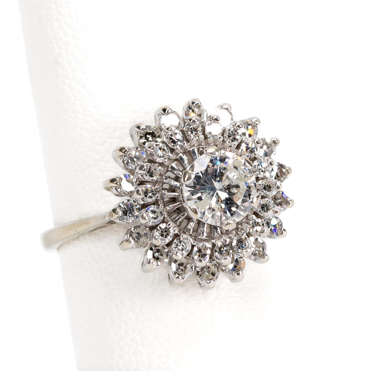 Appraisal: K WHITE GOLD CTW DIAMOND COCKTAIL RING Modern k white