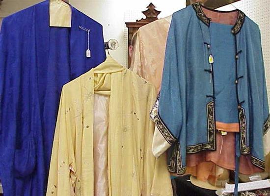 Appraisal: Early th C Chinese silk coats jacket pajamas