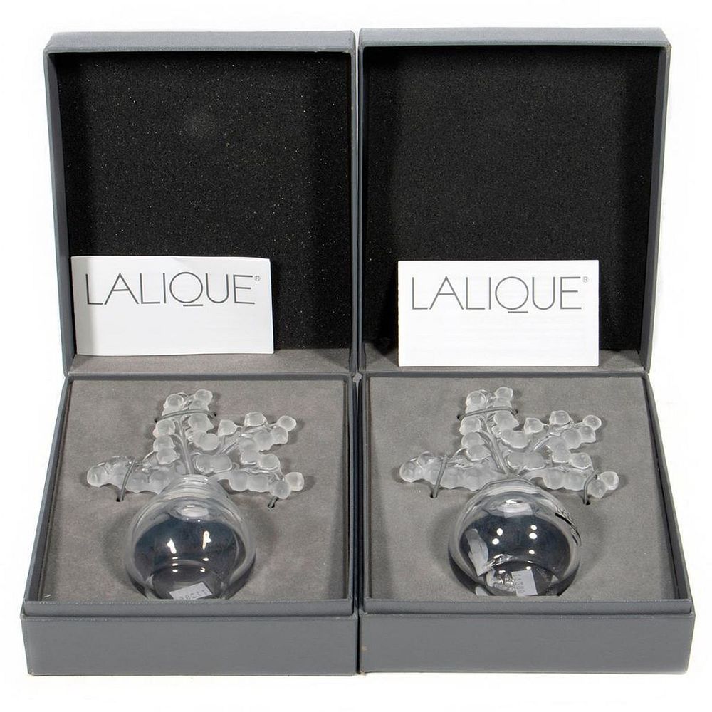 Appraisal: Lalique Clairefontaine Perfume Bottles Two bottles each in an original