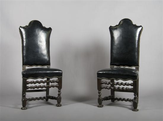 Appraisal: A Pair of Renaissance Revival Hall Chairs Height inches