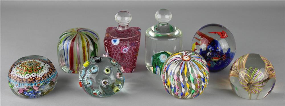 Appraisal: GROUP OF EIGHT MURANO GLASS ITEMS including a clear glass