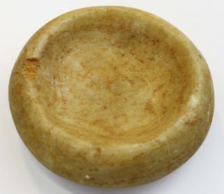 Appraisal: Mississippian discoidal stone paint bowl probably Cahokia Illinois sev chips