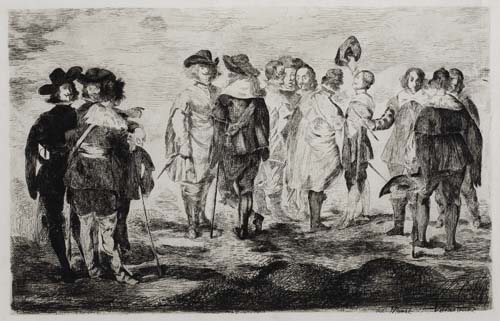 Appraisal: EDOUARD MANET Les Petis Cavaliers Etching and drypoint printed in