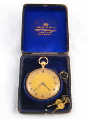 Appraisal: A gold repeater pocket watch repeater AF in protective case