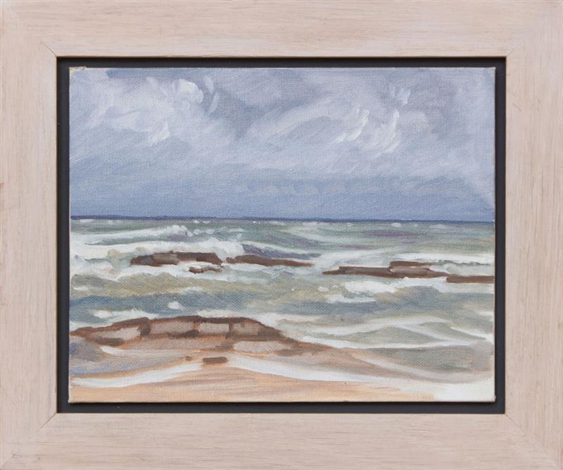 Appraisal: JOHN JAMES b NORTH SEASCAPE NO Oil on canvasboard signed