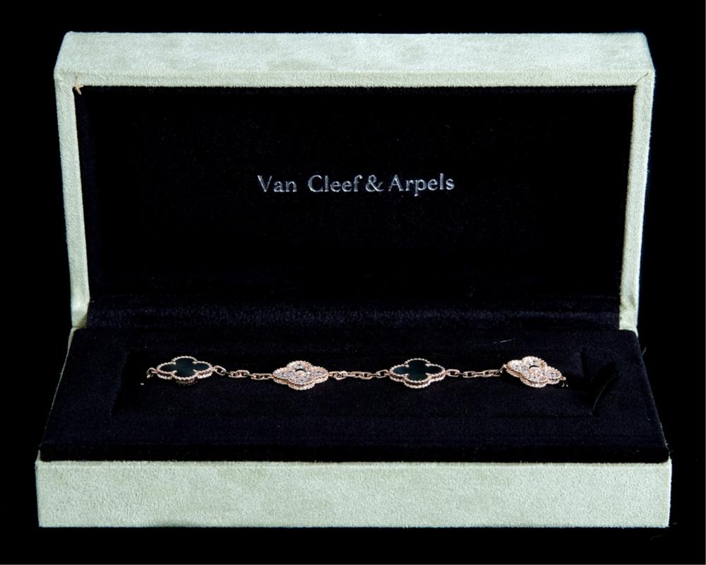 Appraisal: ATTR VCA K RG ALHAMBRA DIAMOND MOP BRACELETAttributed to Van