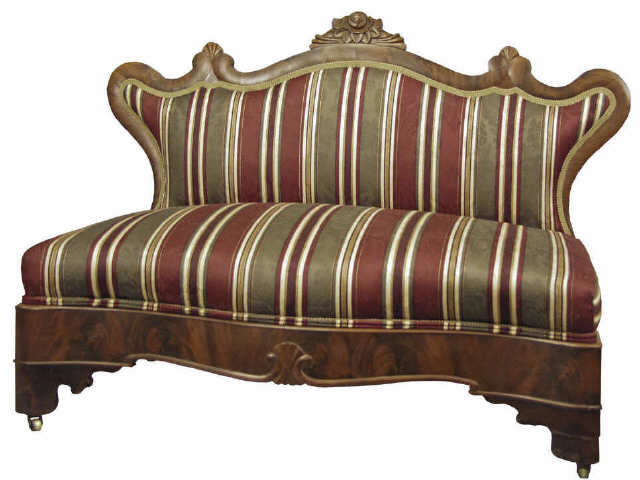 Appraisal: Unique miniature Empire settee in flame mahogany perfectly suited for