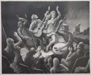 Appraisal: Thomas Hart Benton American - Youth Music Lithograph Signed Benton