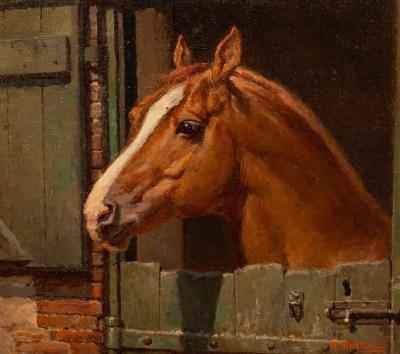 Appraisal: Fortunino Matania - Study of an Arab Horse Rheoboam oil