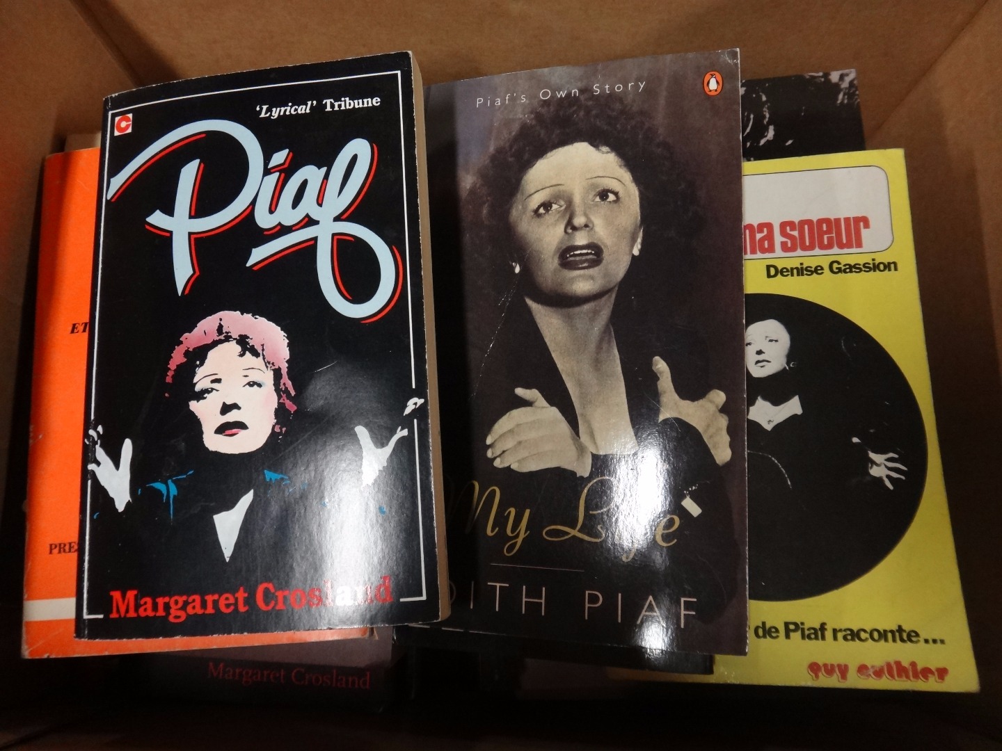 Appraisal: EDITH PIAF a collection of books in French English about