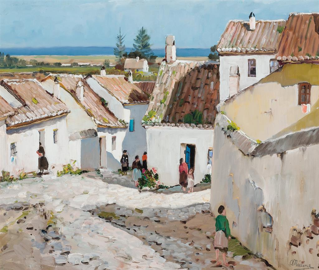 Appraisal: ANTHONY THIEME American - Casa Blancas Chiriana oil on canvas