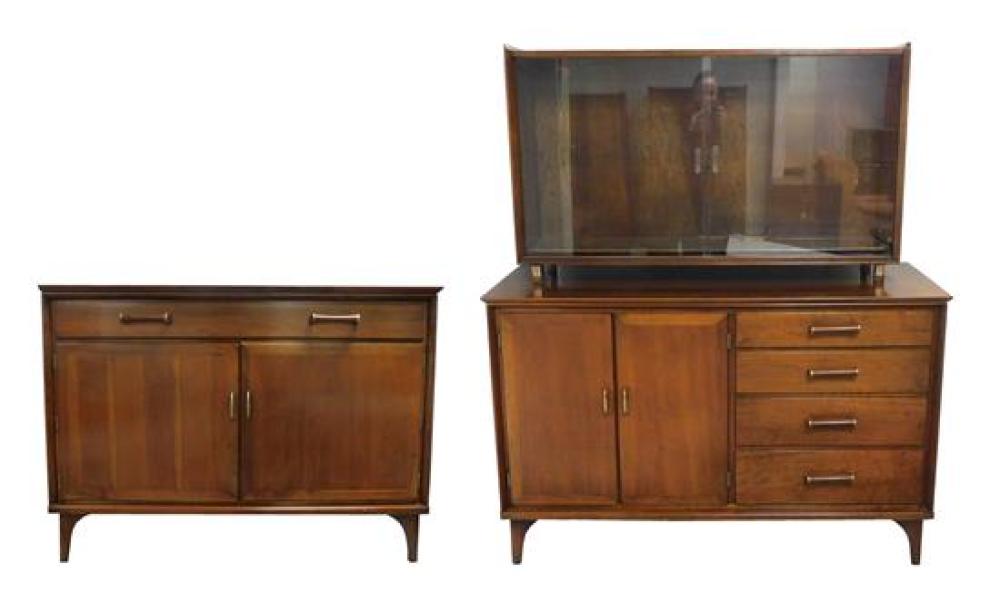 Appraisal: Two Flint Horner mid-century cabinets including a two-piece cabinet with