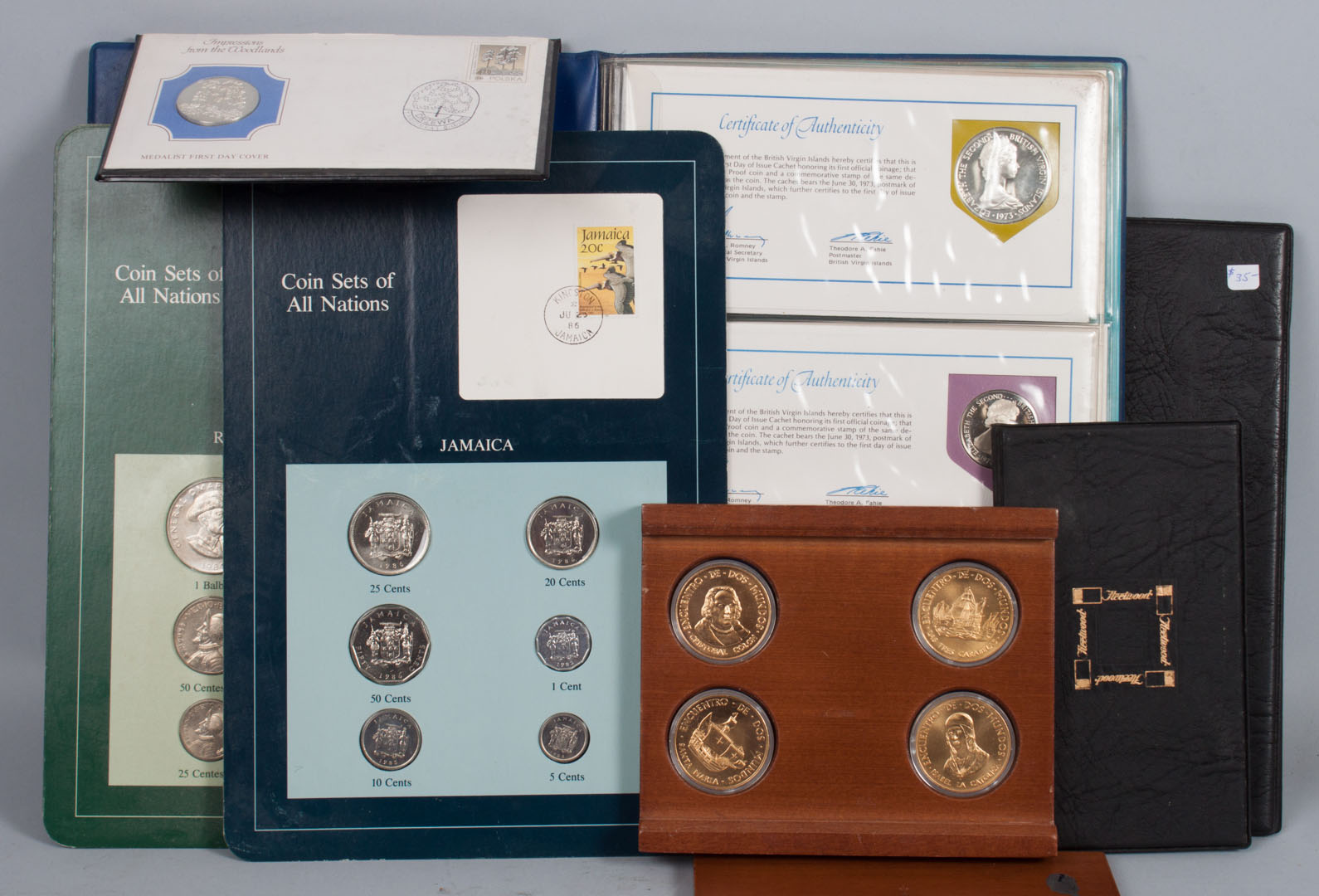 Appraisal: World Coins Philately Nine items notably Lake Placid Olympics st