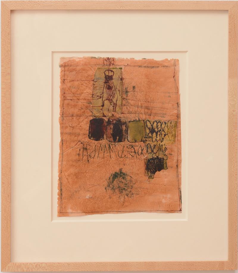 Appraisal: HANNELORE BARON - UNTITLED Mixed media collage on paper with