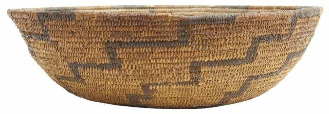 Appraisal: Large Papago willow basket c st quarter thc with a