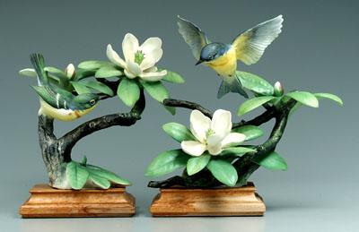 Appraisal: Pair Doughty bird figurines Parula warblers with sweet bay both