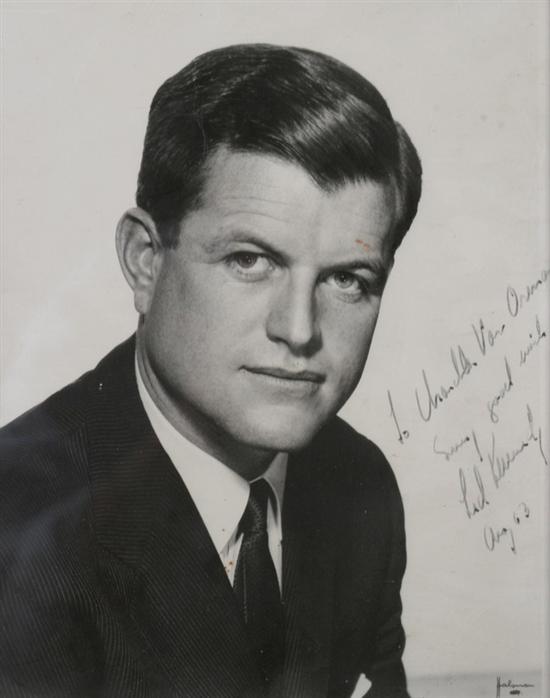 Appraisal: SENATOR EDWARD KENNEDY - Autographed black and white photograph inscribed