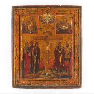 Appraisal: th Century Russian Painted and Parcel Gilt Icon on Panel