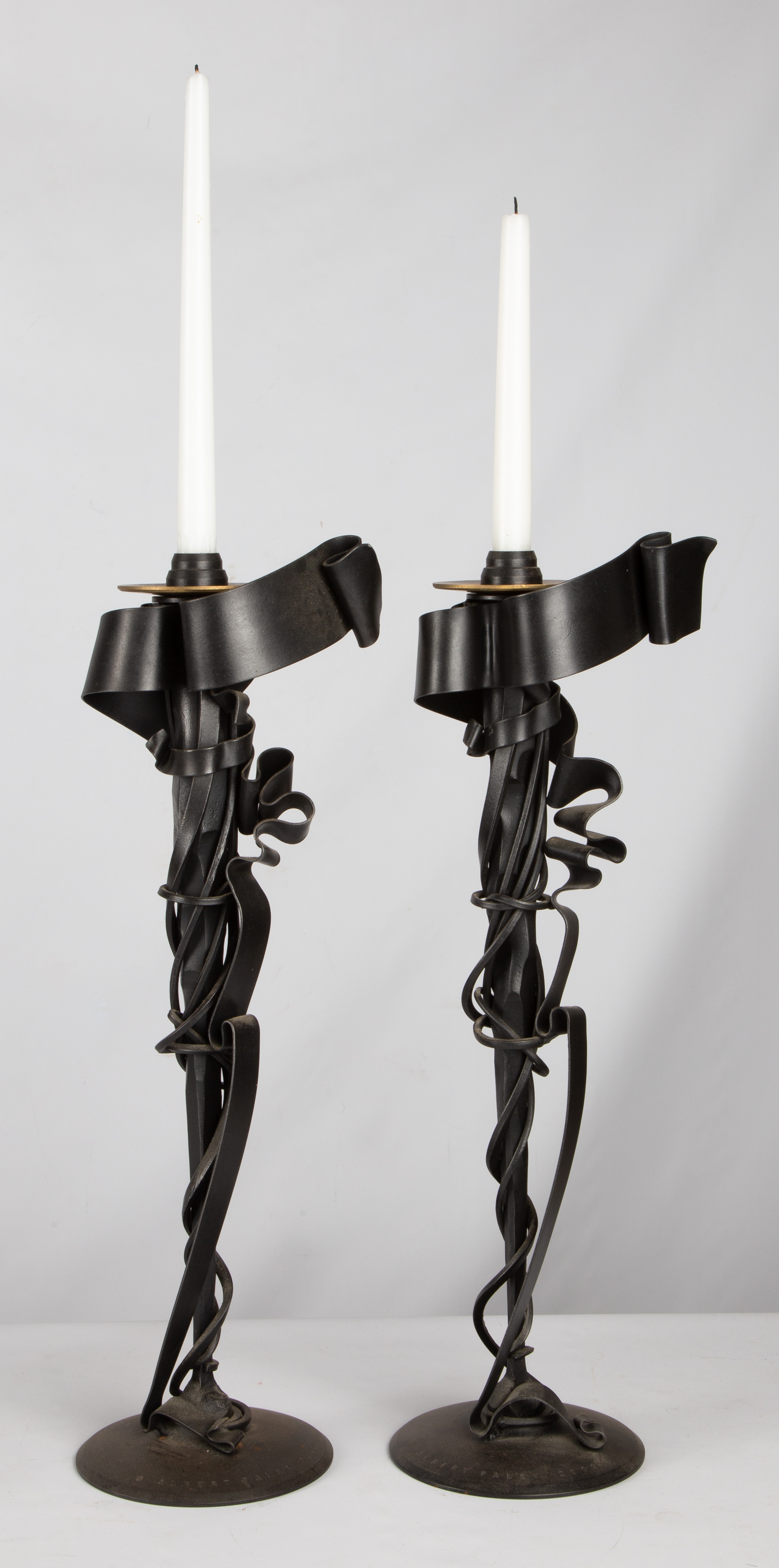 Appraisal: ALBERT PALEY AMERICAN B PAIR OF CANDLESTICKS Signed 'Albert Paley