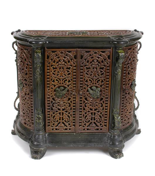 Appraisal: A French enamel and cast iron stove early th century