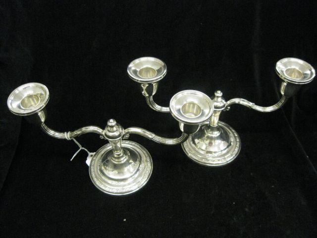 Appraisal: Pair of Sterling Silver Candleabra Courtship by International double light