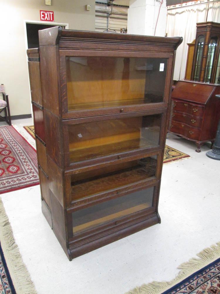 Appraisal: STACKING OAK BOOKCASE Grand Rapids Michigan early th century having