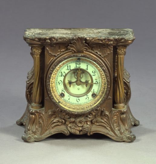 Appraisal: Ansonia Clock Company Gilded Spelter and Brass Mantel Clock in