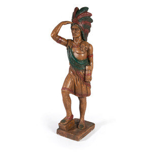 Appraisal: A Cigar Store Indian in Plaster with Polychrome Decoration American