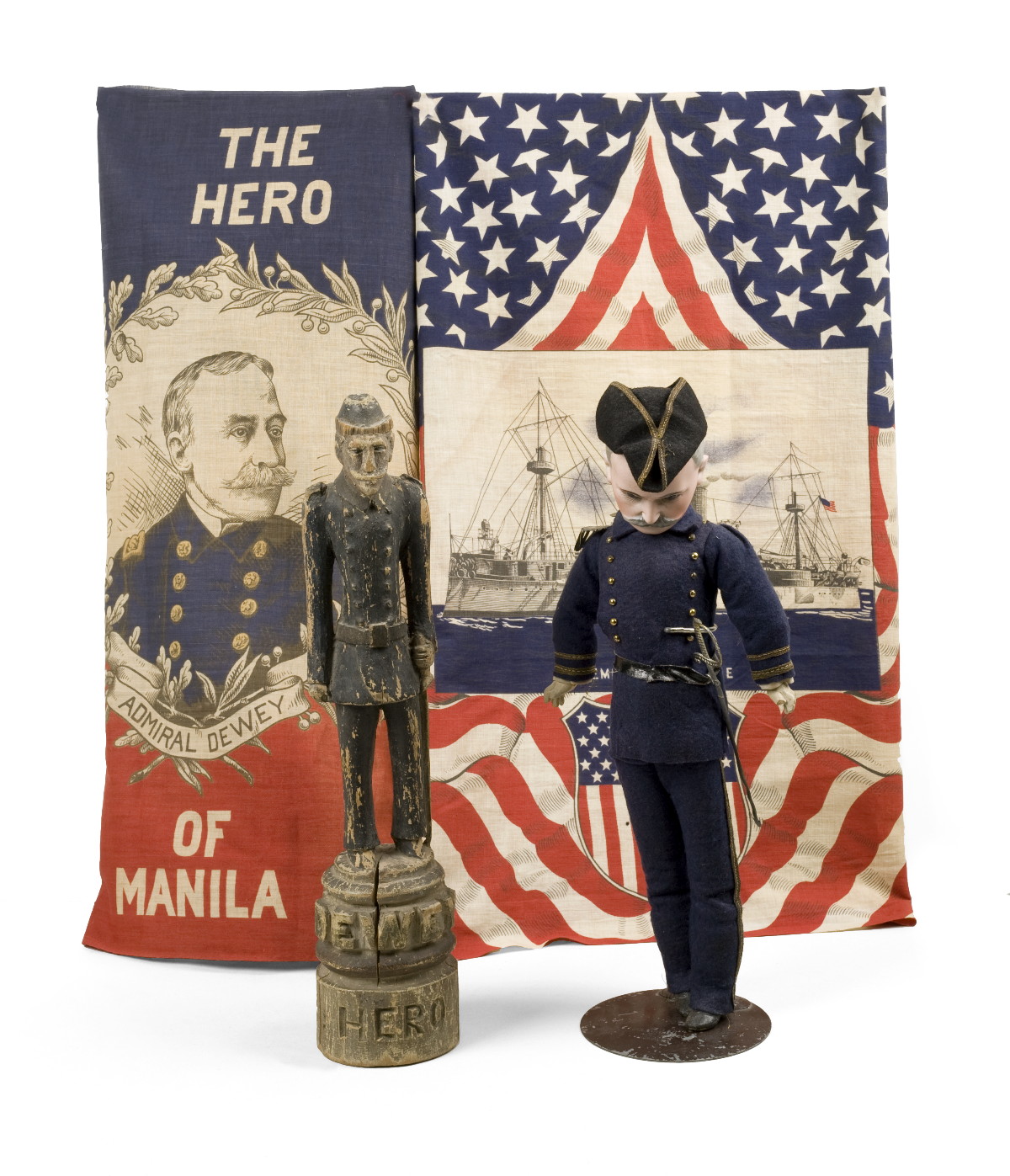 Appraisal: ADMIRAL DEWEY BISQUE DOLL IN FULL DRESS UNIFORM With painted