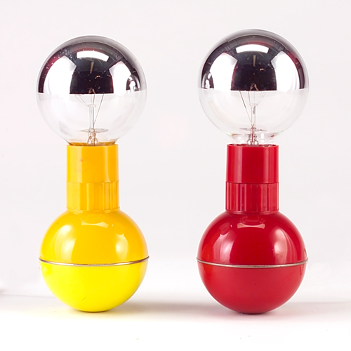 Appraisal: Enzo Mari pair of dumbbell-shaped molded plastic table lamps one