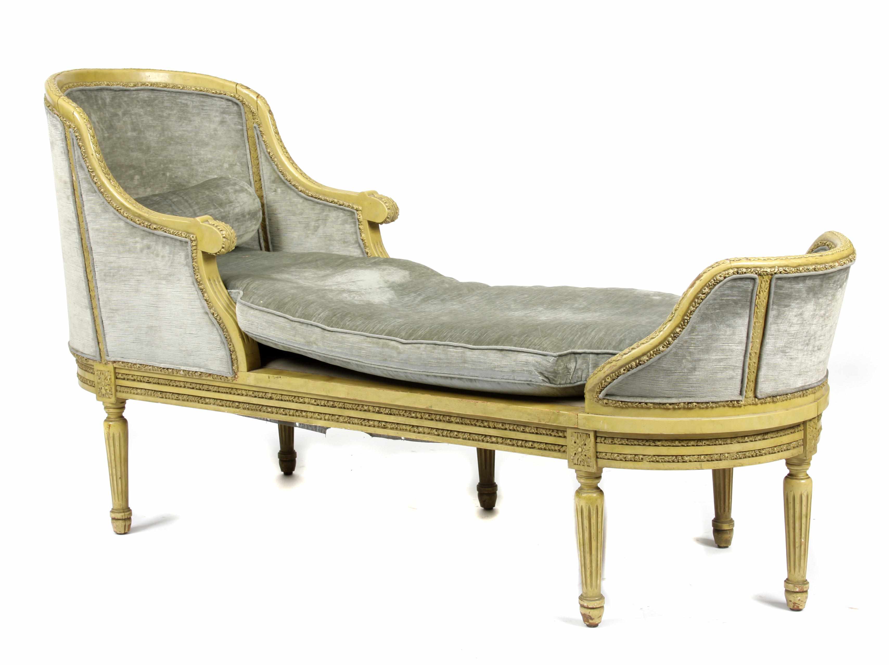 Appraisal: A suite of French seat furniture Comprising a small Louis