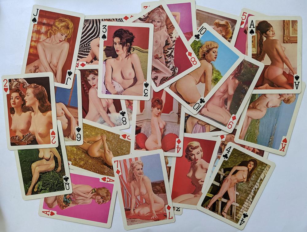 Appraisal: VINTAGE SET WITH PIN UP PLAY CARDS FEMALE NUDES S